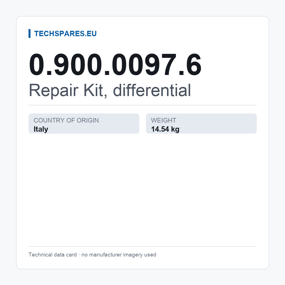 Repair Kit, differential 0.900.0097.6 — technical data card