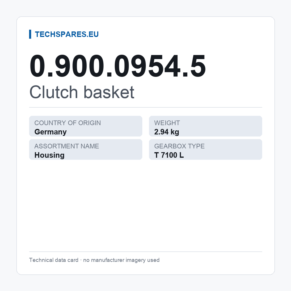 Clutch basket 0.900.0954.5 — technical data card