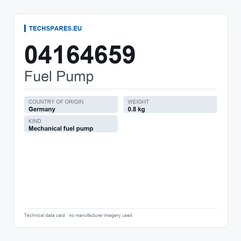 Fuel Pump 04164659 — technical data card