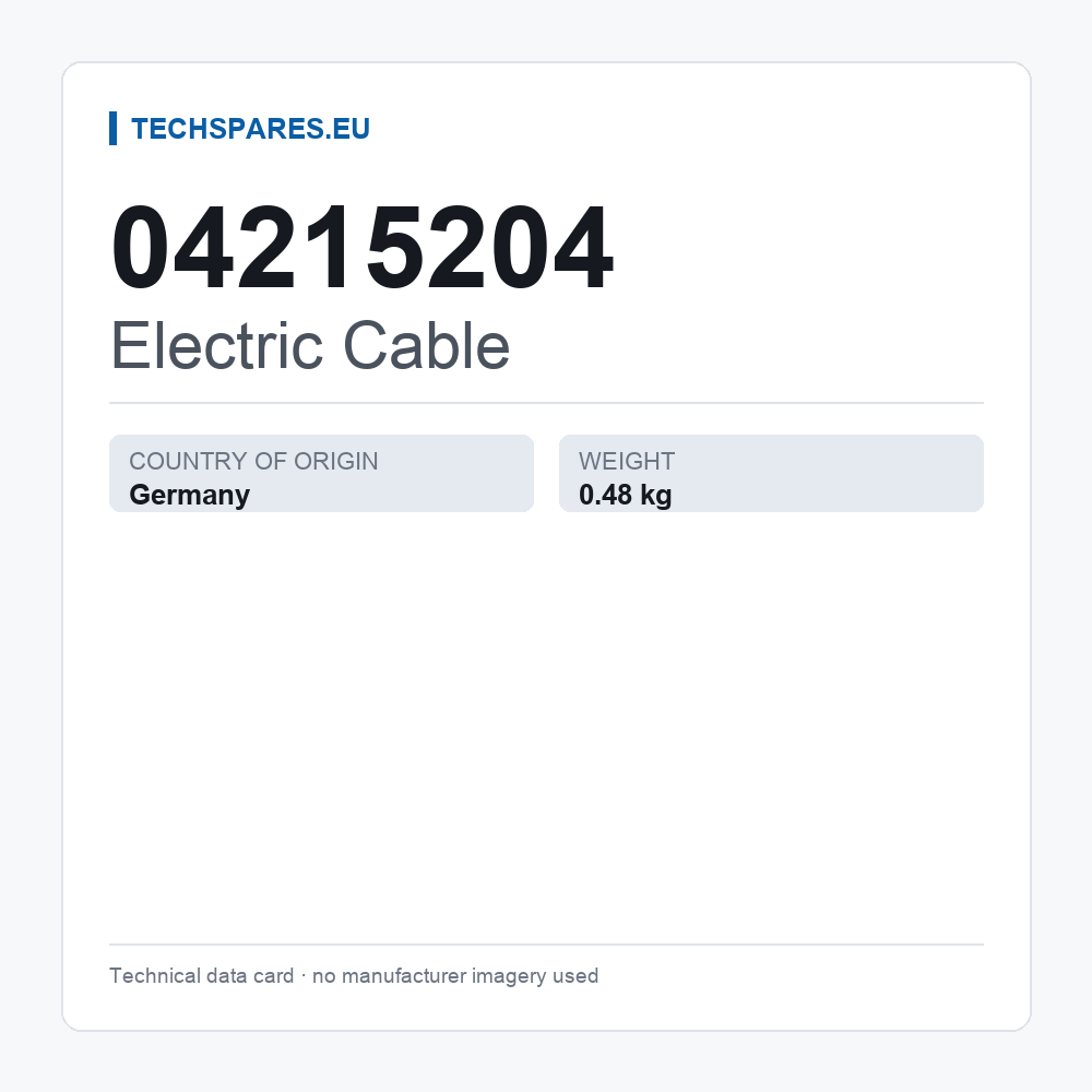 Electric Cable 04215204 — technical data card