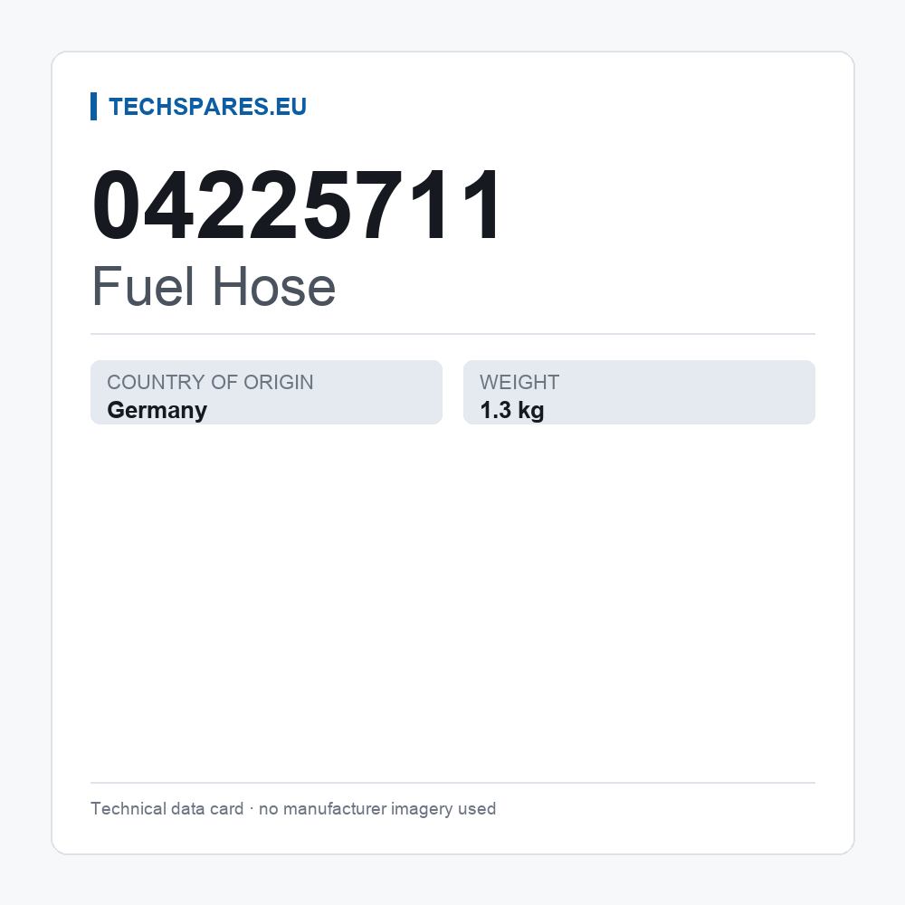 Fuel Hose 04225711 — technical data card