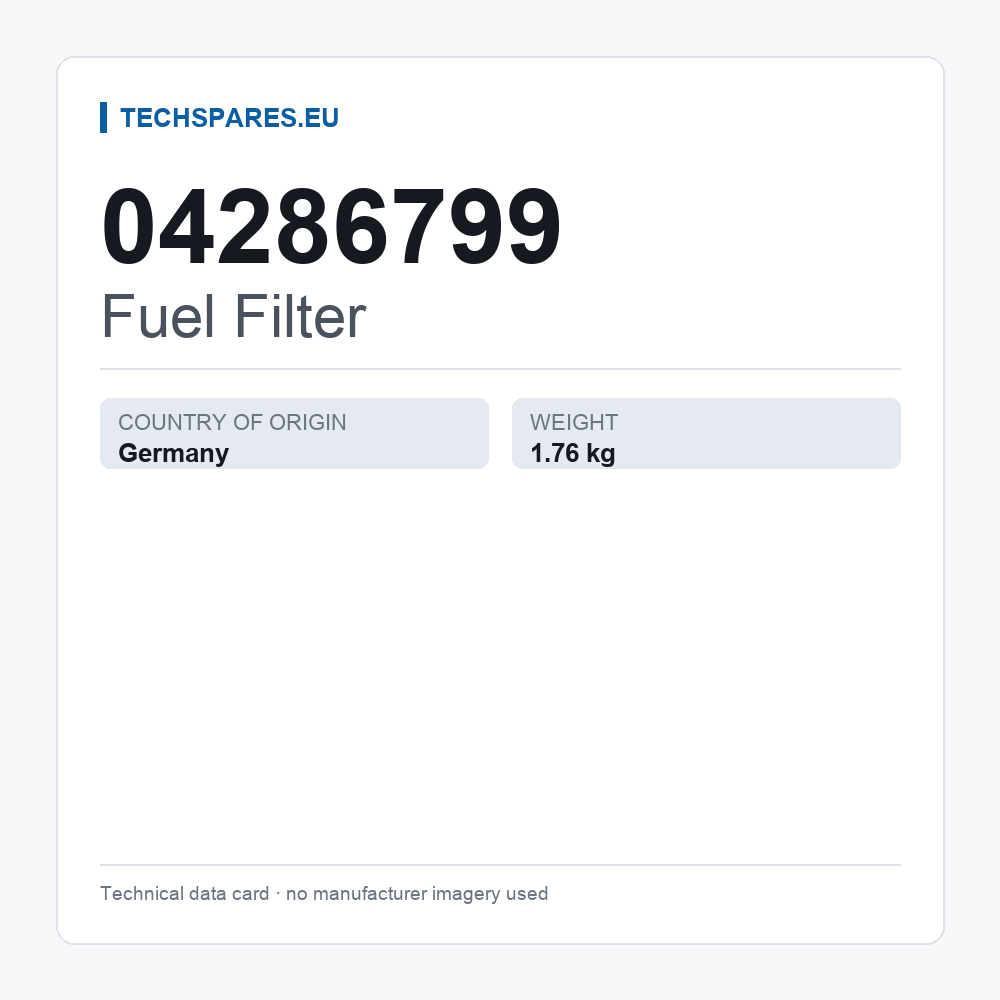 Fuel Filter 04286799 — technical data card