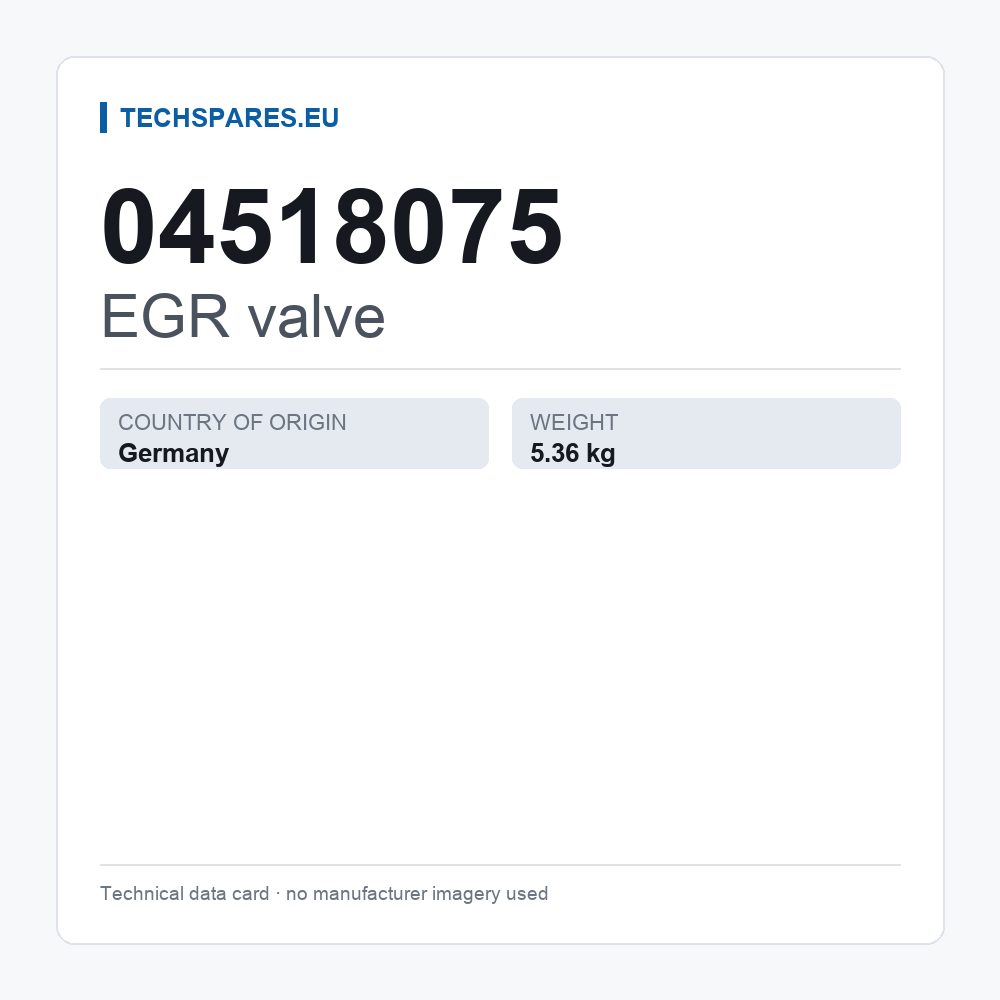 EGR valve 04518075 — technical data card