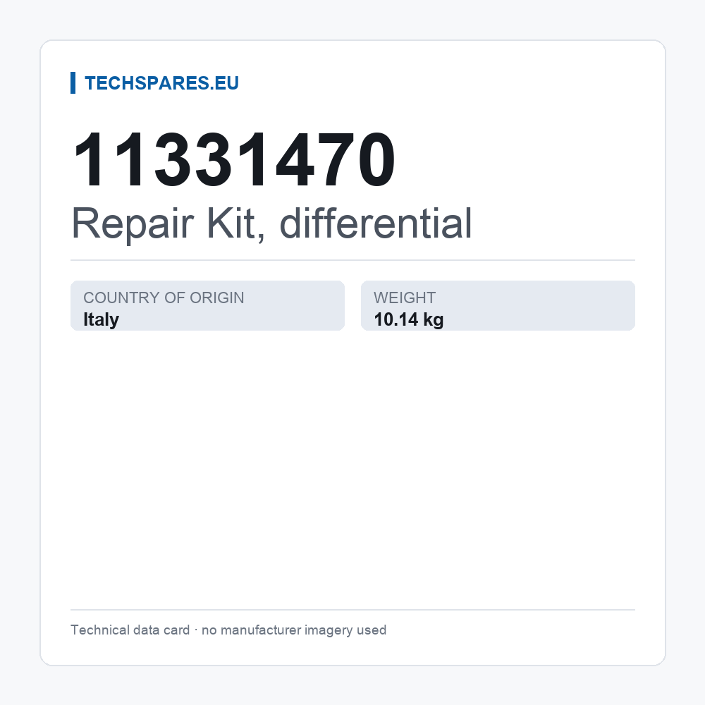 Repair Kit, differential 11331470 — technical data card