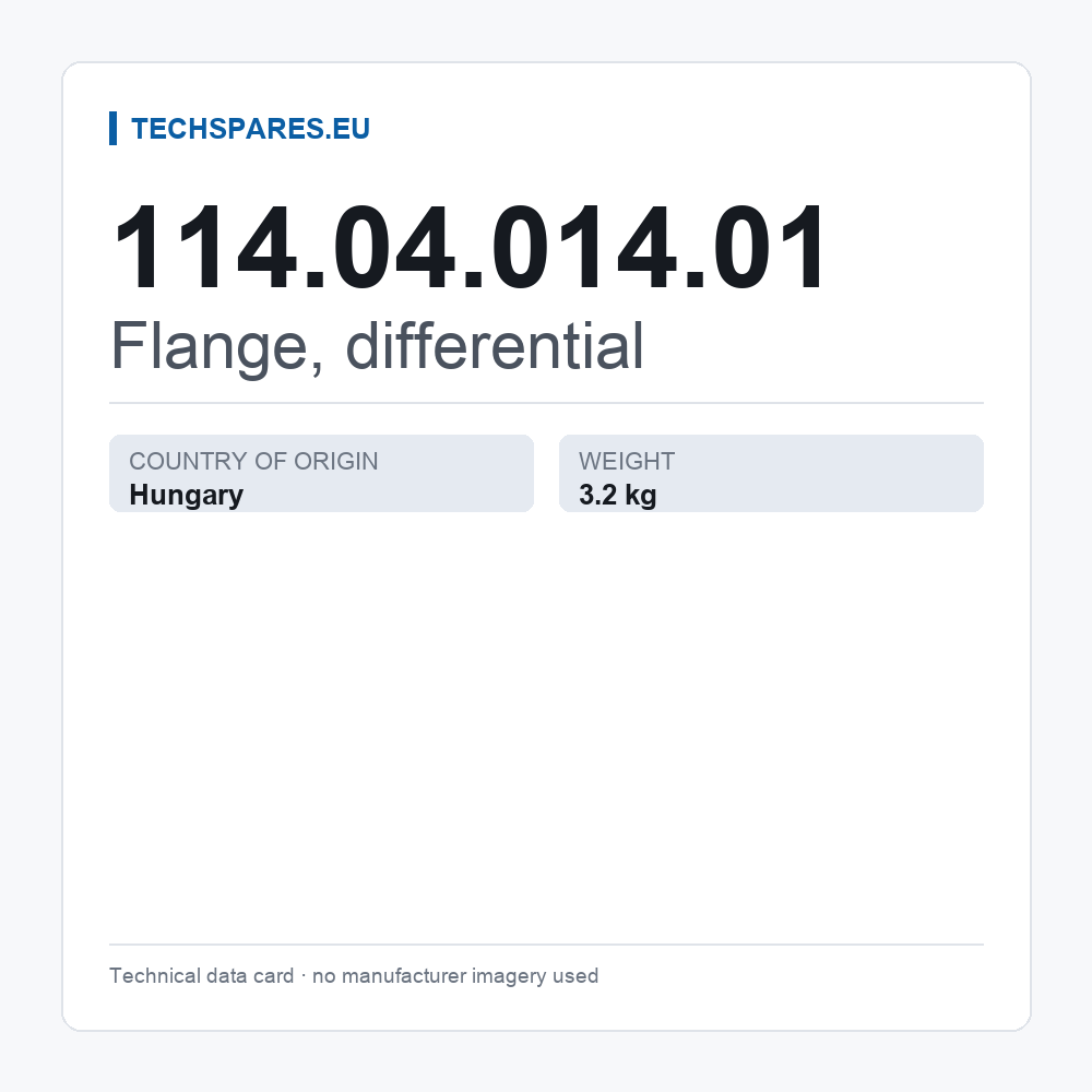 Flange, differential 114.04.014.01 — technical data card