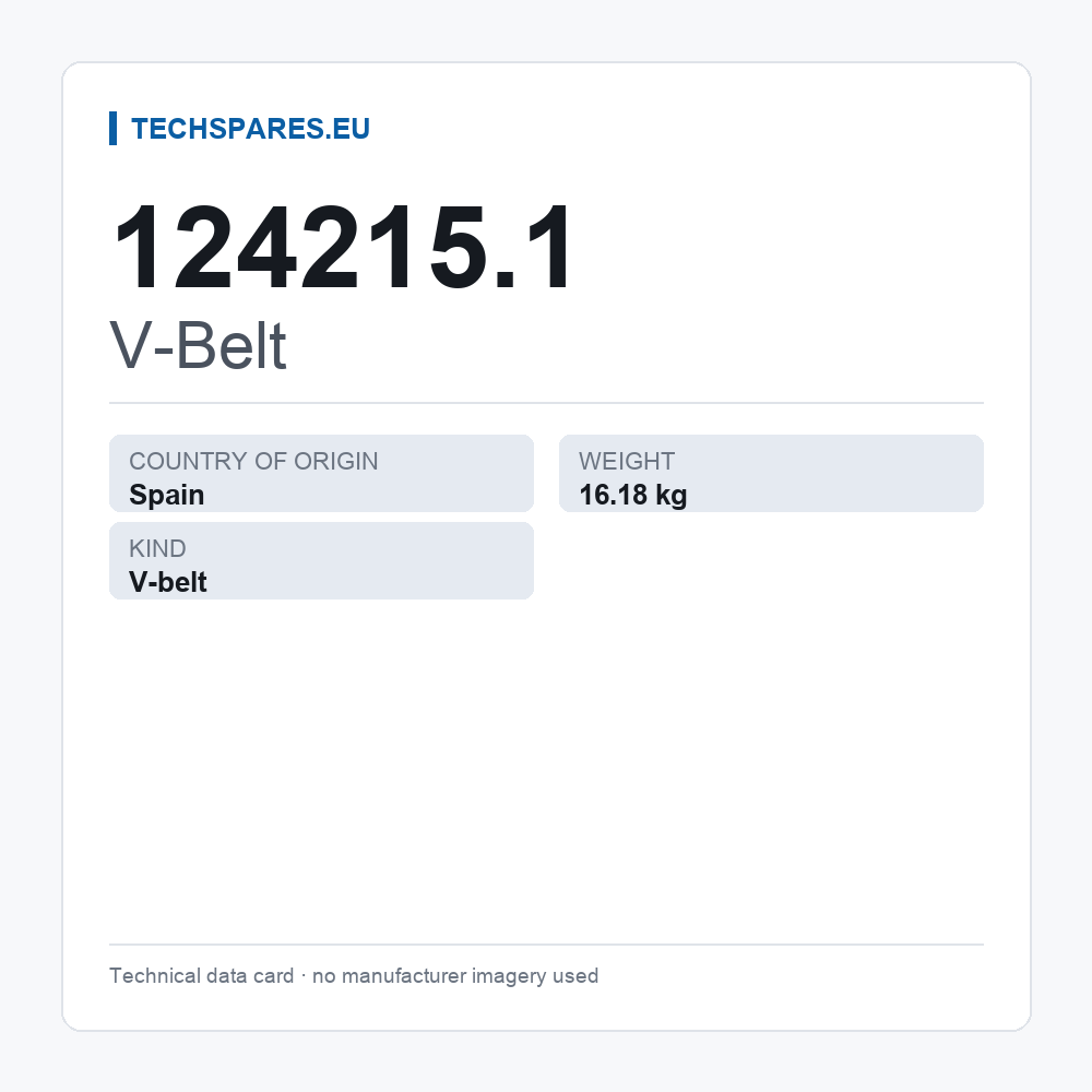 V-Belt 124215.1 — technical data card