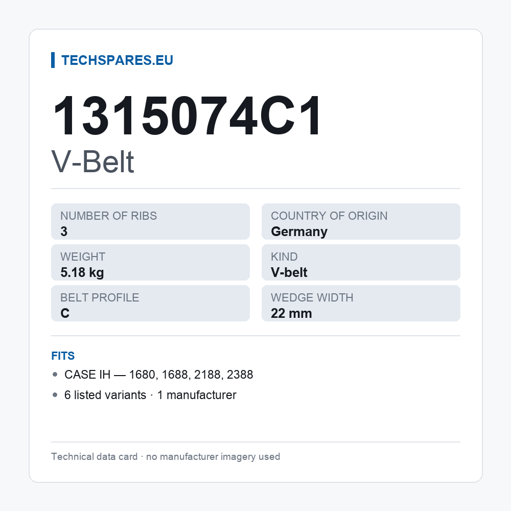 V-Belt 1315074C1 — technical data card