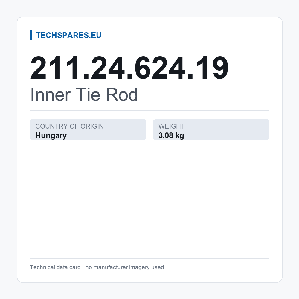 Inner Tie Rod 211.24.624.19 — technical data card