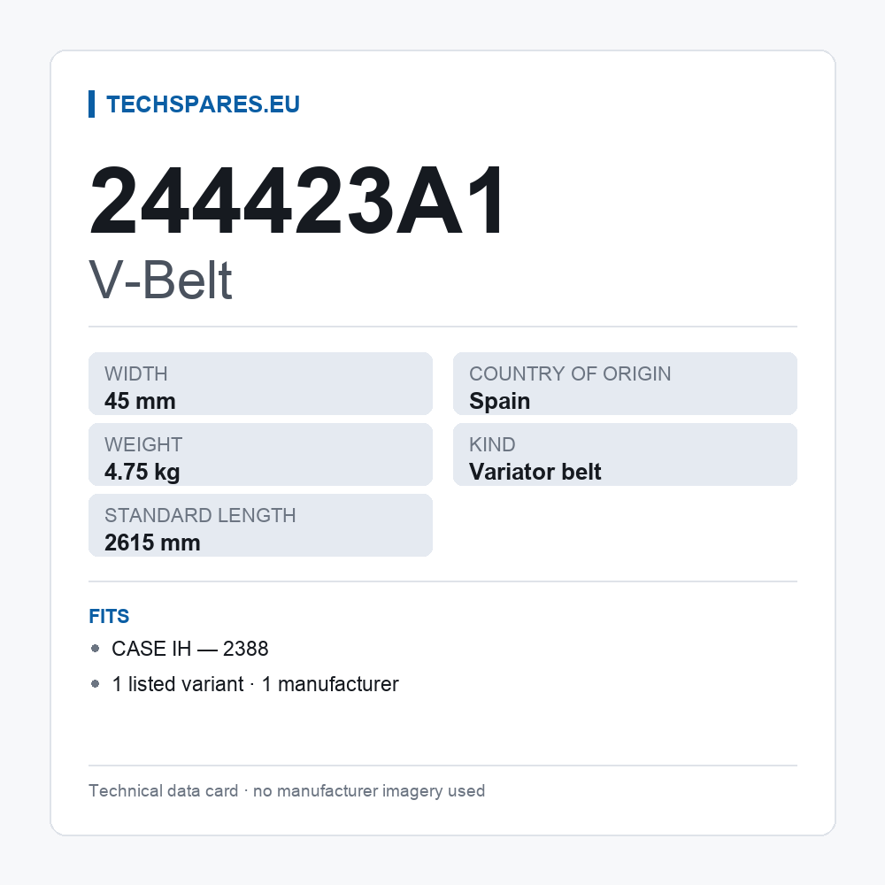 V-Belt 244423A1 — technical data card