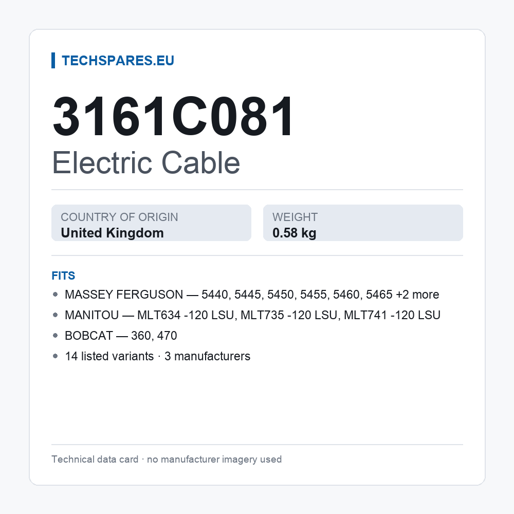 Electric Cable 3161C081 — technical data card
