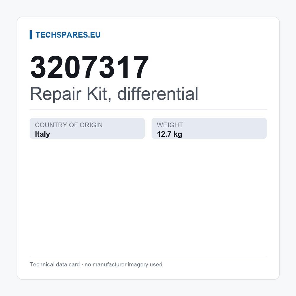 Repair Kit, differential 3207317 — technical data card