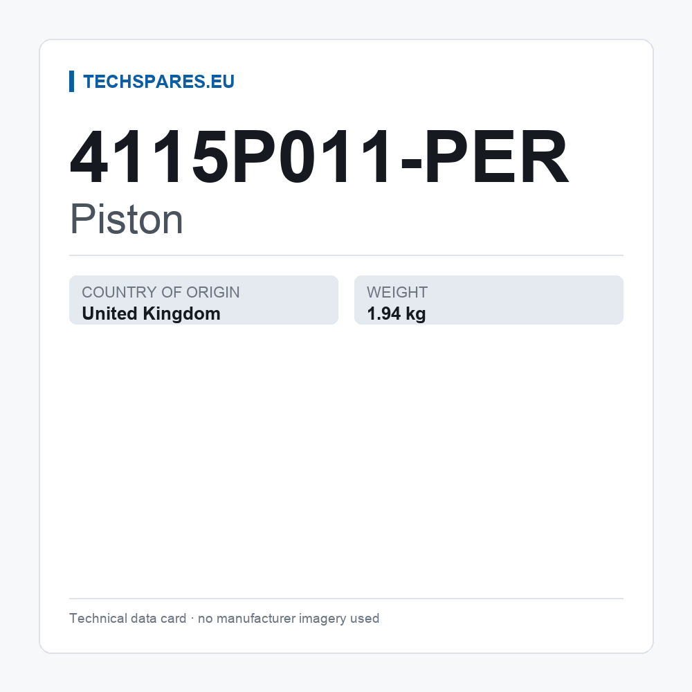 Piston 4115P011-PER — technical data card