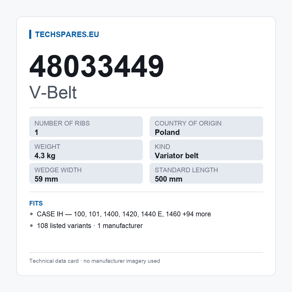 V-Belt 48033449 — technical data card