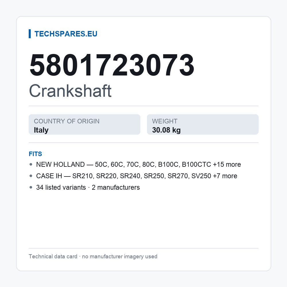 Crankshaft 5801723073 — technical data card