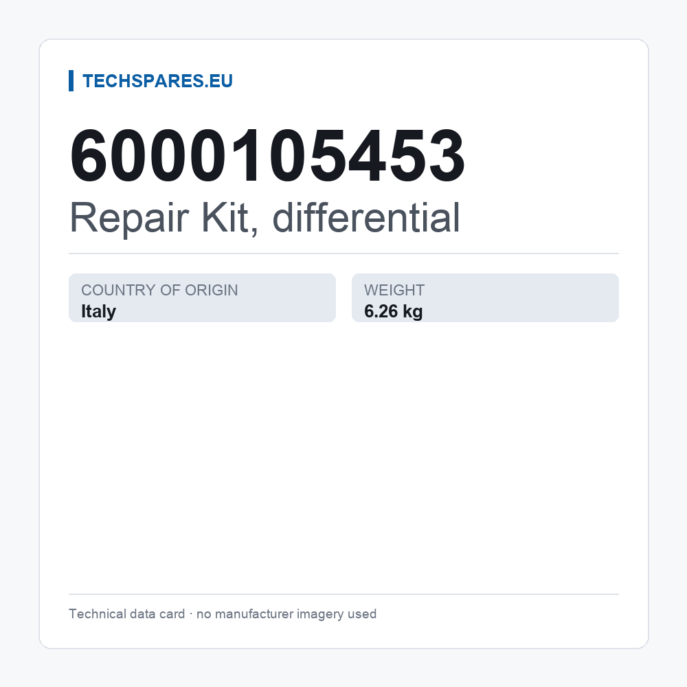 Repair Kit, differential 6000105453 — technical data card