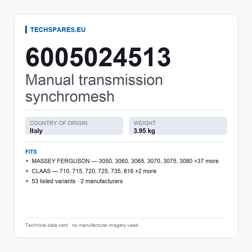 Synchronisierung, Schaltgetriebe 6005024513 — technisches Datenblatt