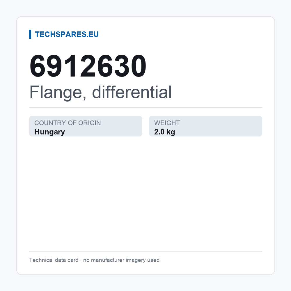 Flange, differential 6912630 — technical data card