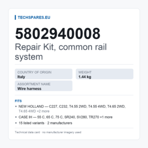 Reparatursatz, Common-Rail-System 5802940008 — technisches Datenblatt