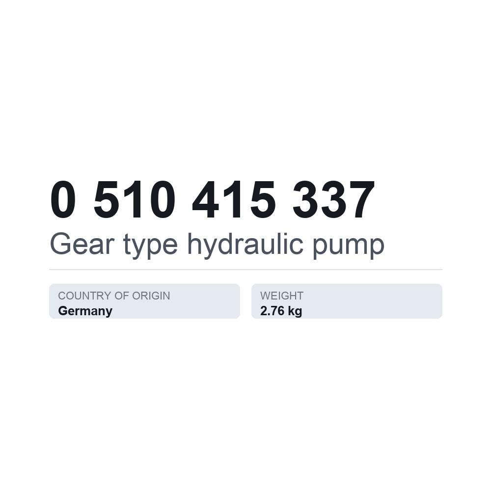 Hydraulisk kugghjulspump 0 510 415 337 — tekniskt datablad