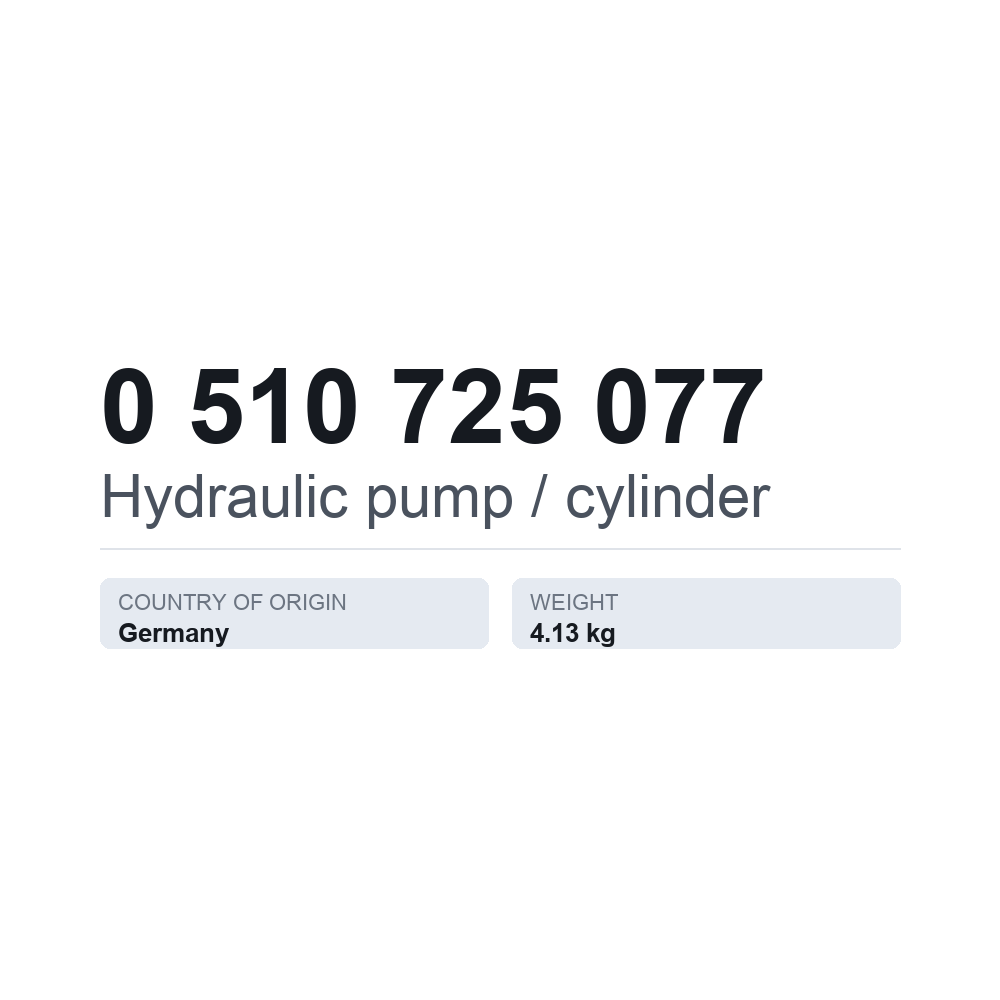 Hydraulikpumpe 0 510 725 077 — technisches Datenblatt
