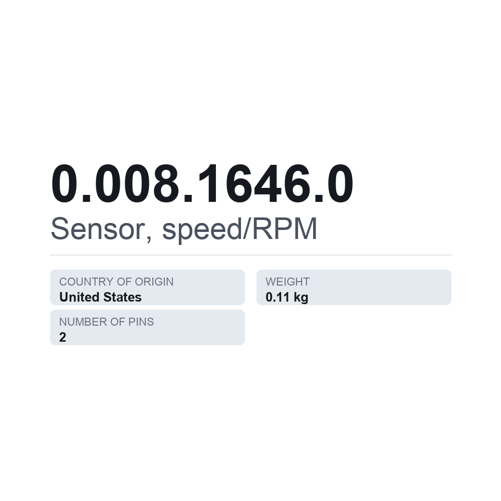 Omdrejningssensor 0.008.1646.0 — teknisk datablad