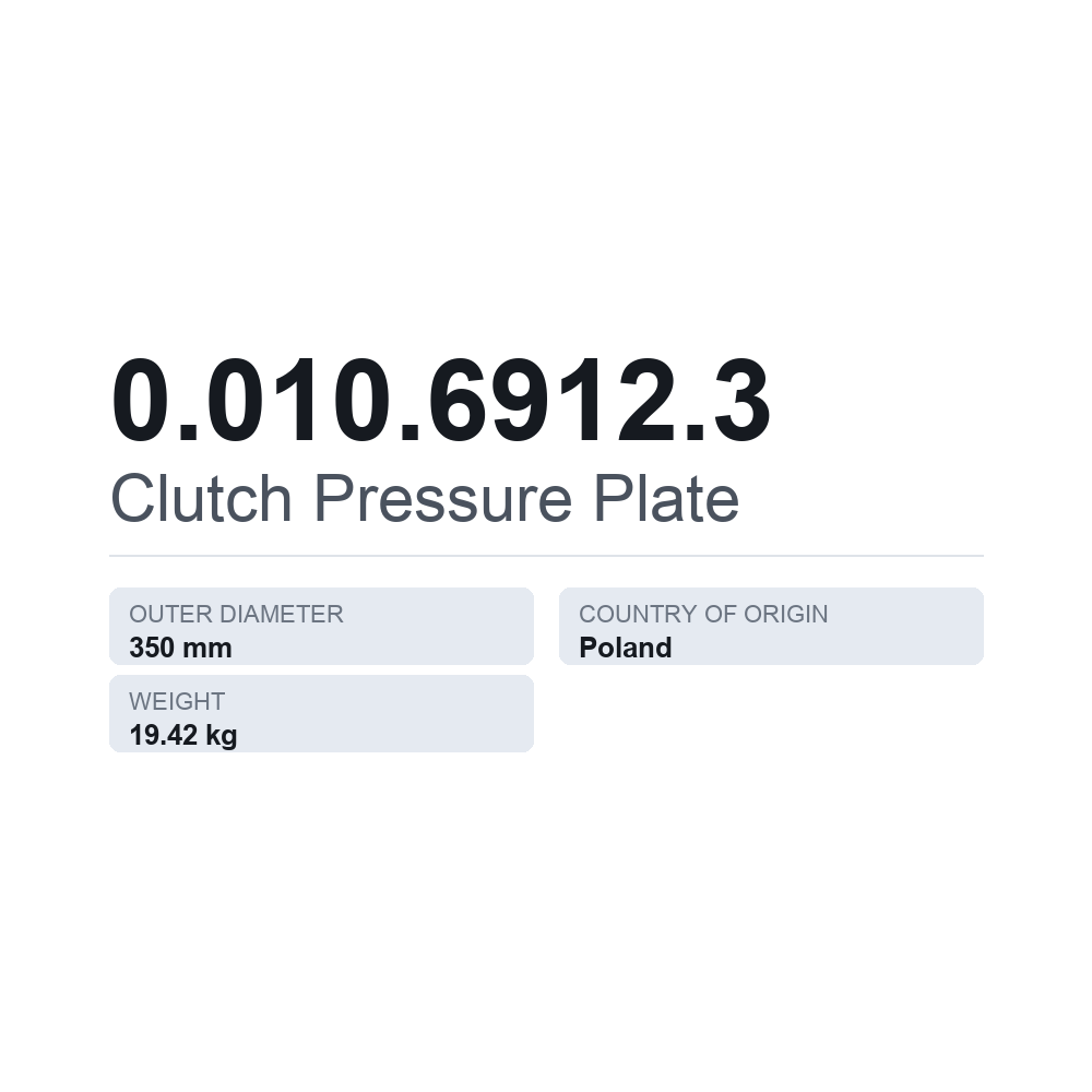 Koblingstrykplade 0.010.6912.3 — teknisk datablad