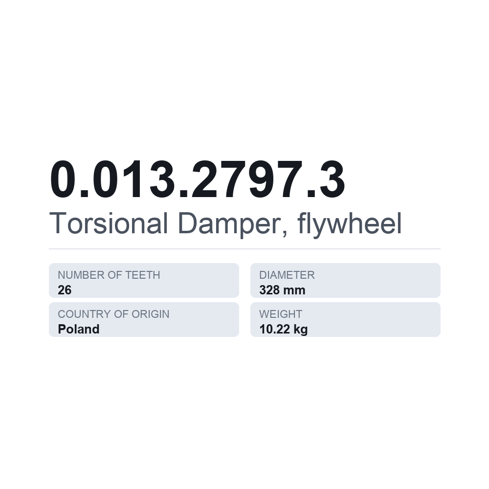 Torsionsdämpfer, Schwungrad 0.013.2797.3 — technisches Datenblatt