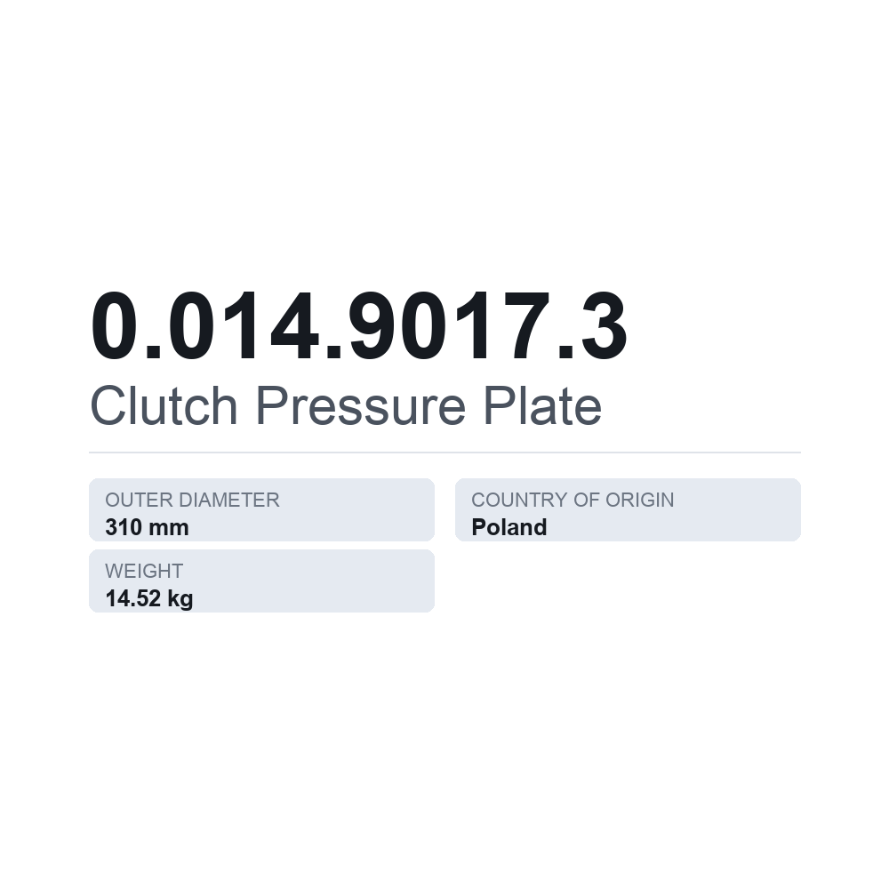 Kupplungsdruckplatte 0.014.9017.3 — technisches Datenblatt