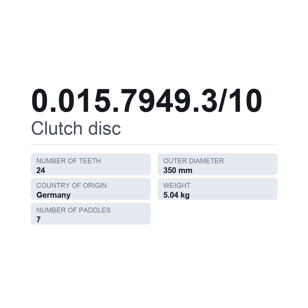 Kytkinlevy 0.015.7949.3/10 — tekninen tietokortti