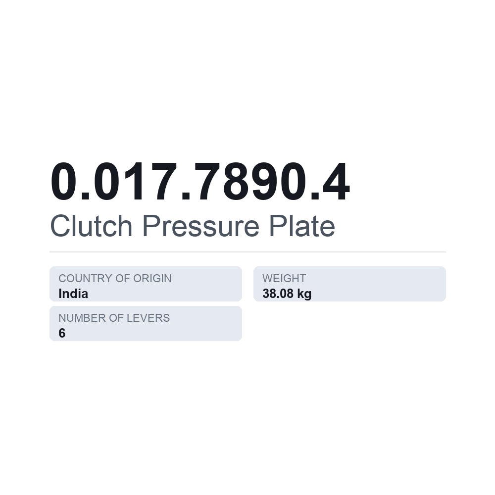 Kupplungsdruckplatte 0.017.7890.4 — technisches Datenblatt