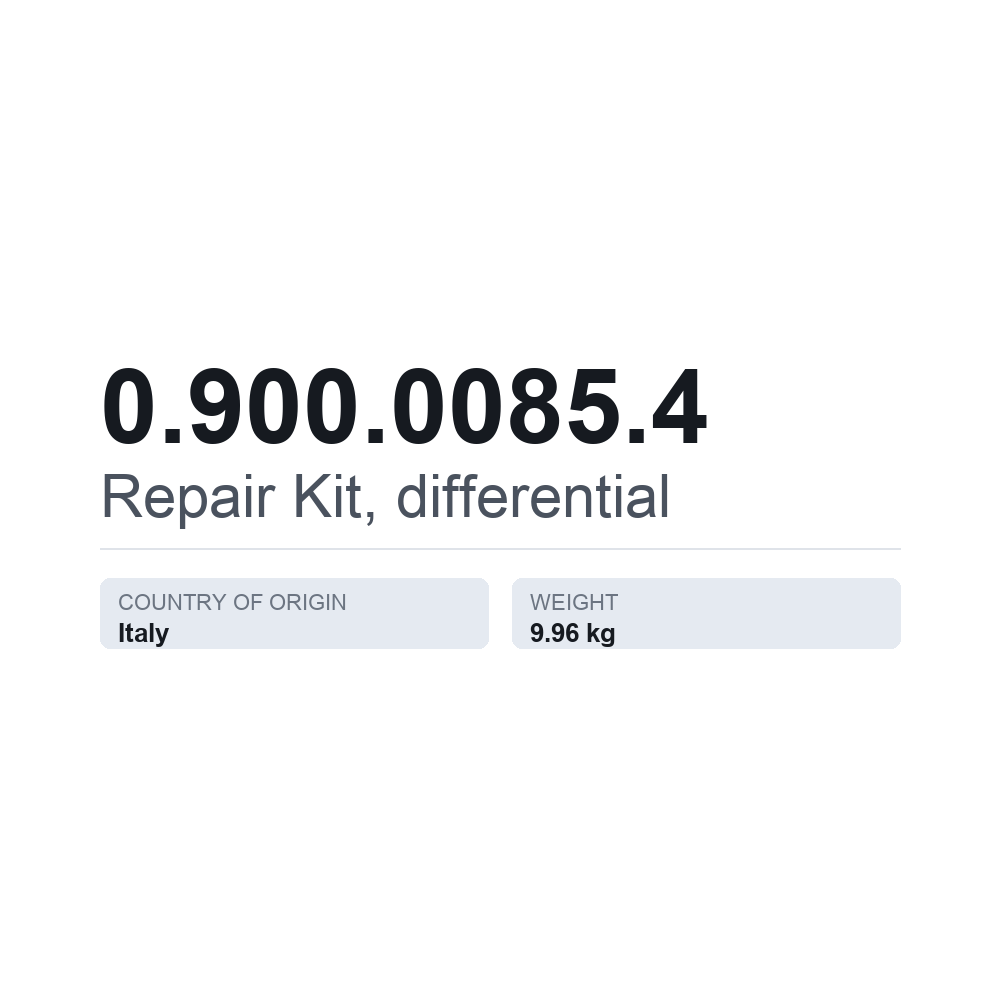 Reparationssæt, differentiale 0.900.0085.4 — teknisk datablad