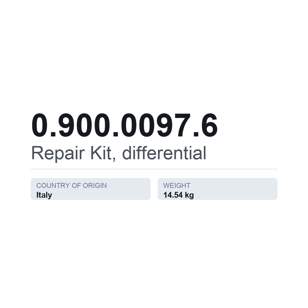 Reparationssæt, differentiale 0.900.0097.6 — teknisk datablad