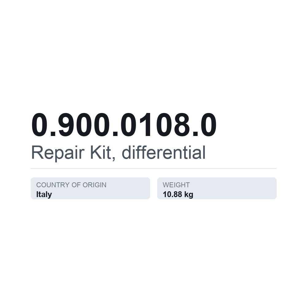 Reparationssæt, differentiale 0.900.0108.0 — teknisk datablad