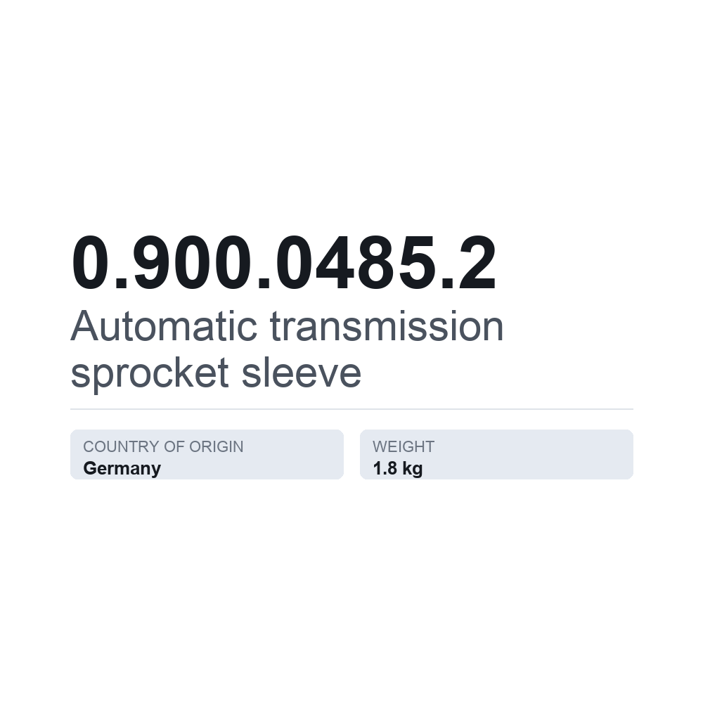 Kædehjulsbøsning, automatgear 0.900.0485.2 — teknisk datablad