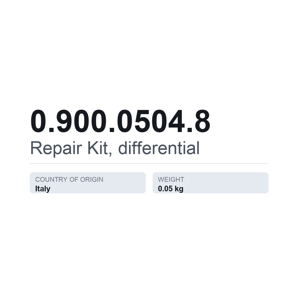 Reparationssæt, differentiale 0.900.0504.8 — teknisk datablad