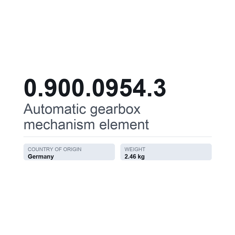 Mechanikelement, Automatikgetriebe 0.900.0954.3 — technisches Datenblatt