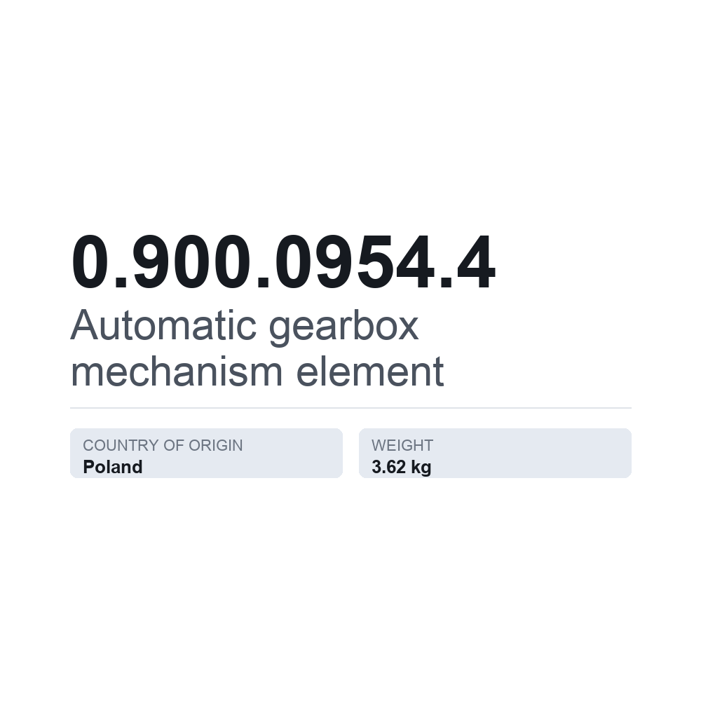 Mechanikelement, Automatikgetriebe 0.900.0954.4 — technisches Datenblatt
