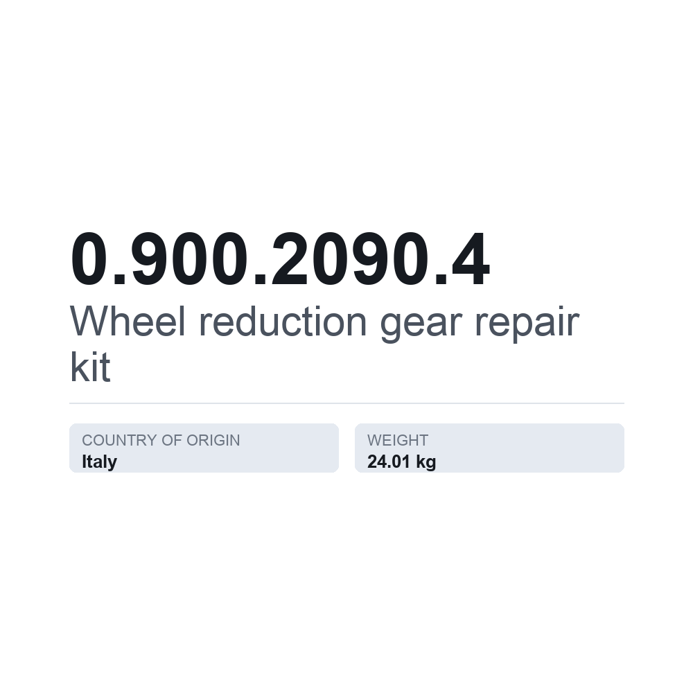 Reparationssæt, navreduktionsgear 0.900.2090.4 — teknisk datablad