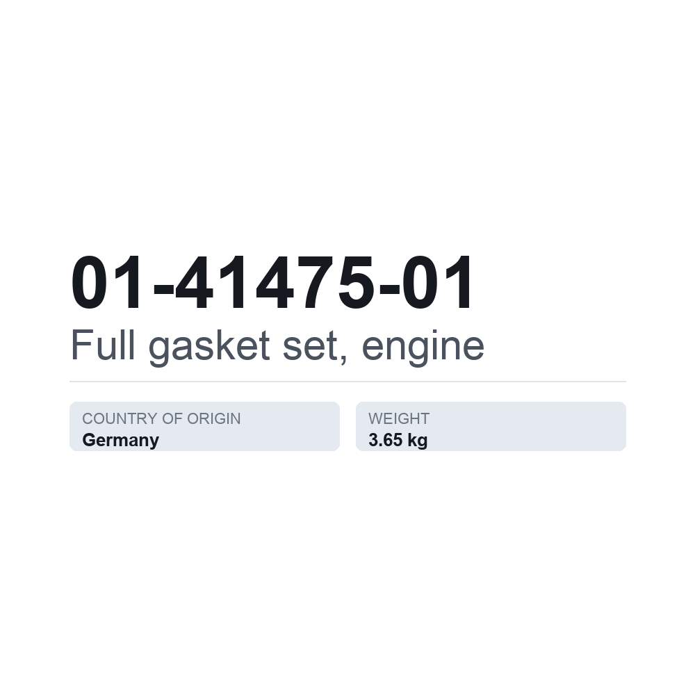 Dichtungsvollsatz, Motor 01-41475-01 — technisches Datenblatt