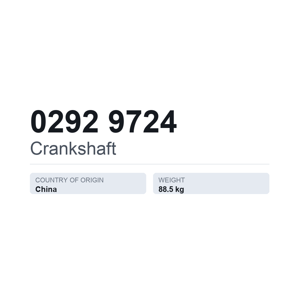 Krumtapaksel 0292 9724 — teknisk datablad