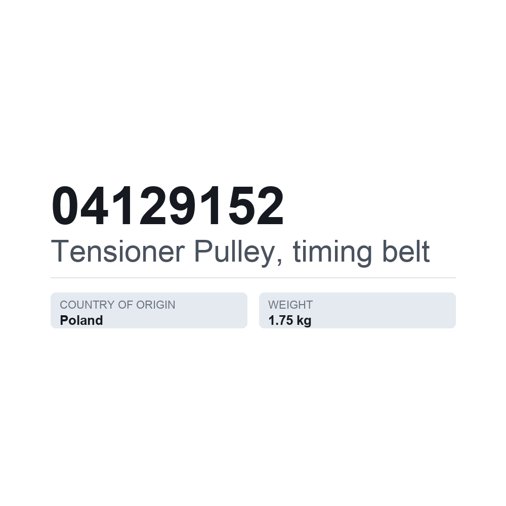 Strammerulle, tandrem 04129152 — teknisk datablad