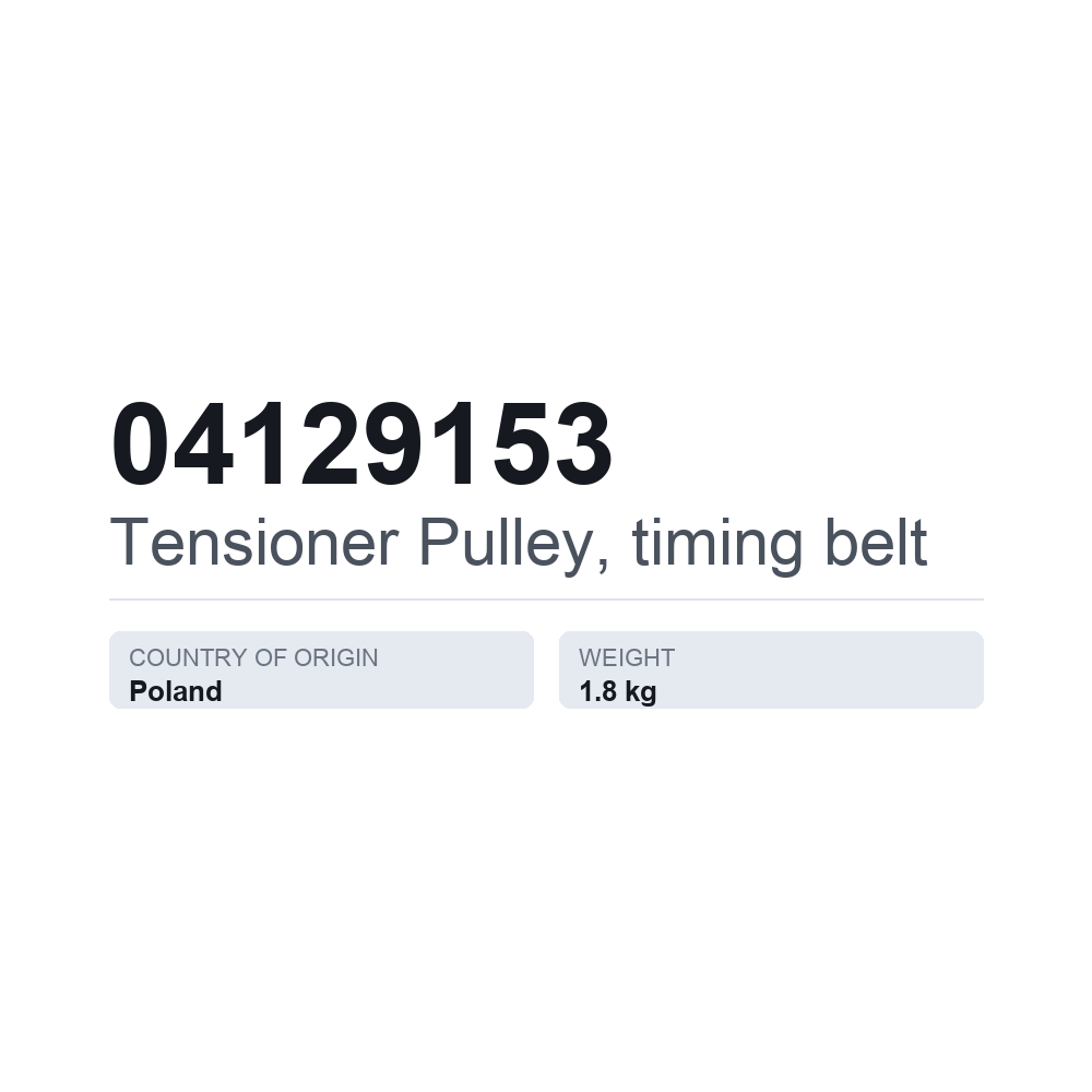 Strammerulle, tandrem 04129153 — teknisk datablad