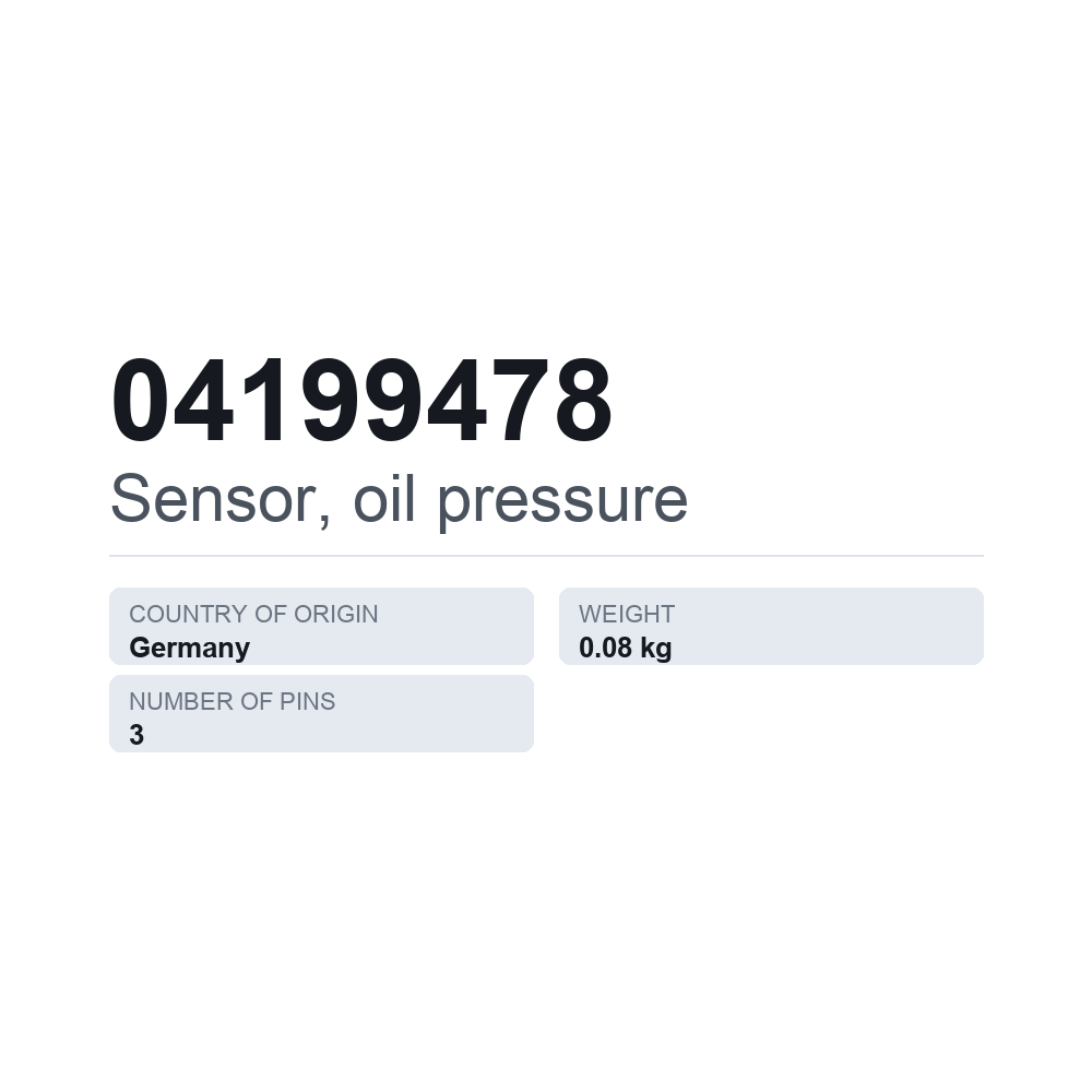Olietryksensor 04199478 — teknisk datablad
