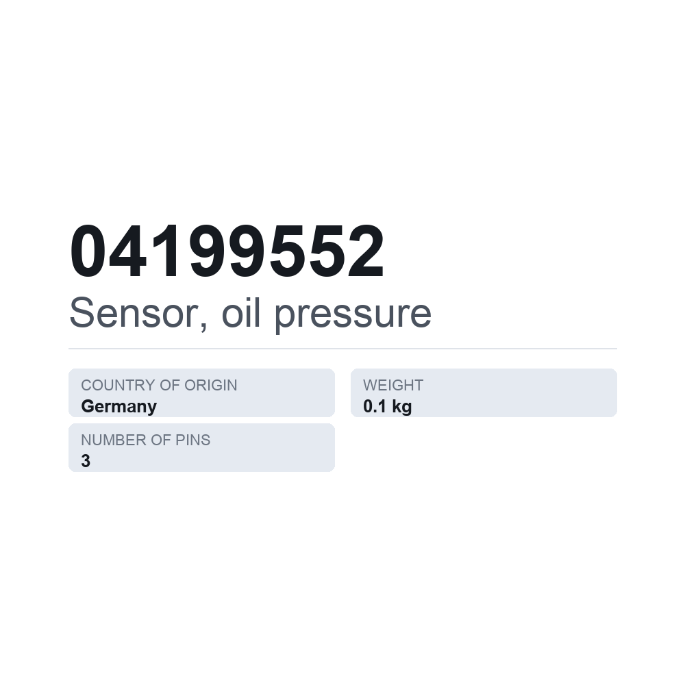 Öldrucksensor 04199552 — technisches Datenblatt