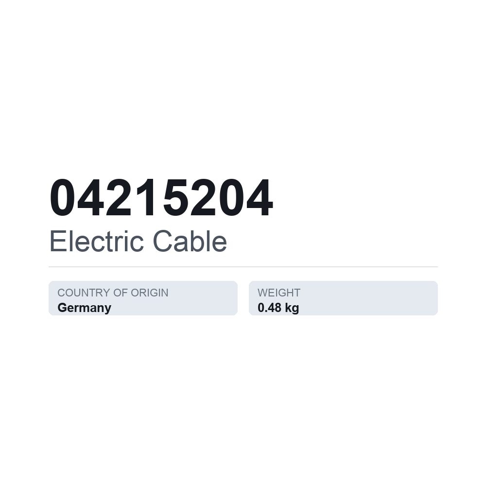 Elkabel 04215204 — teknisk datablad