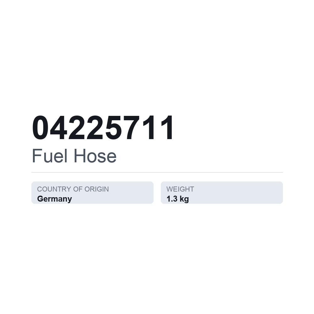 Kraftstoffschlauch 04225711 — technisches Datenblatt