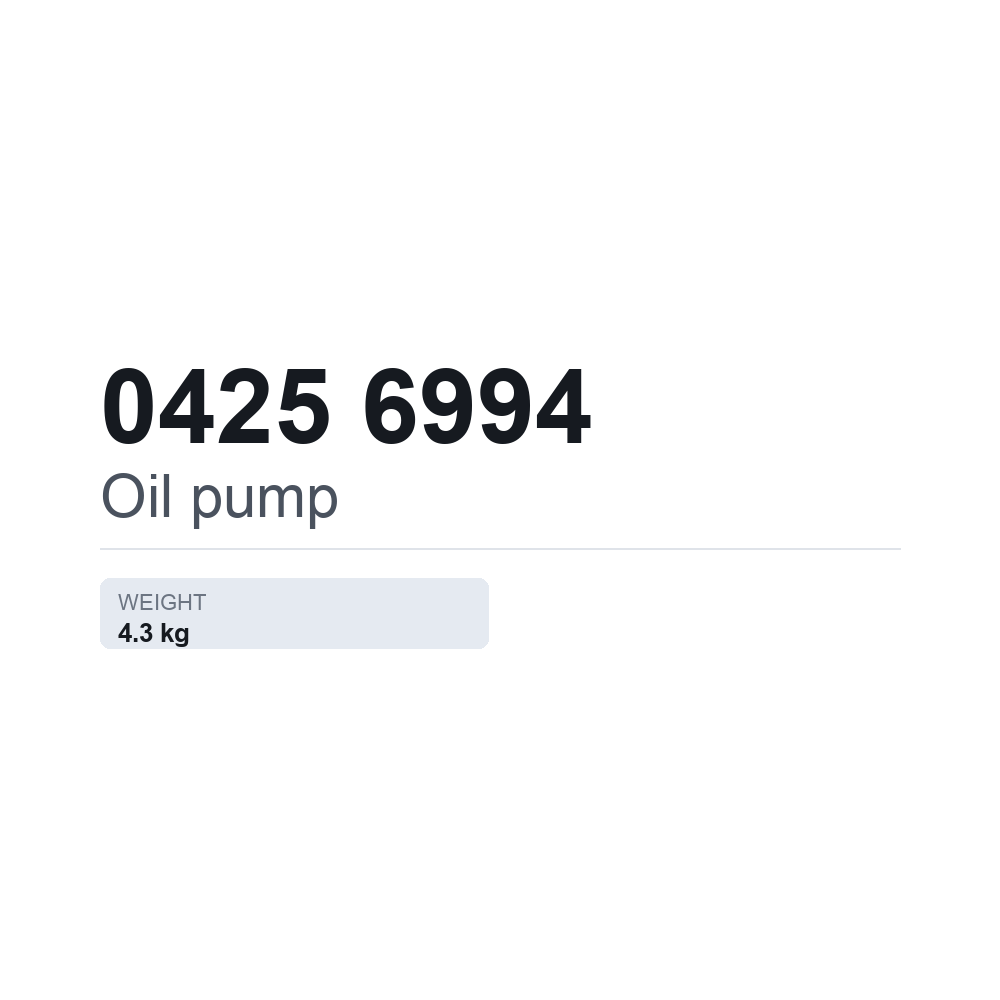 Öljypumppu 0425 6994 — tekninen tietokortti