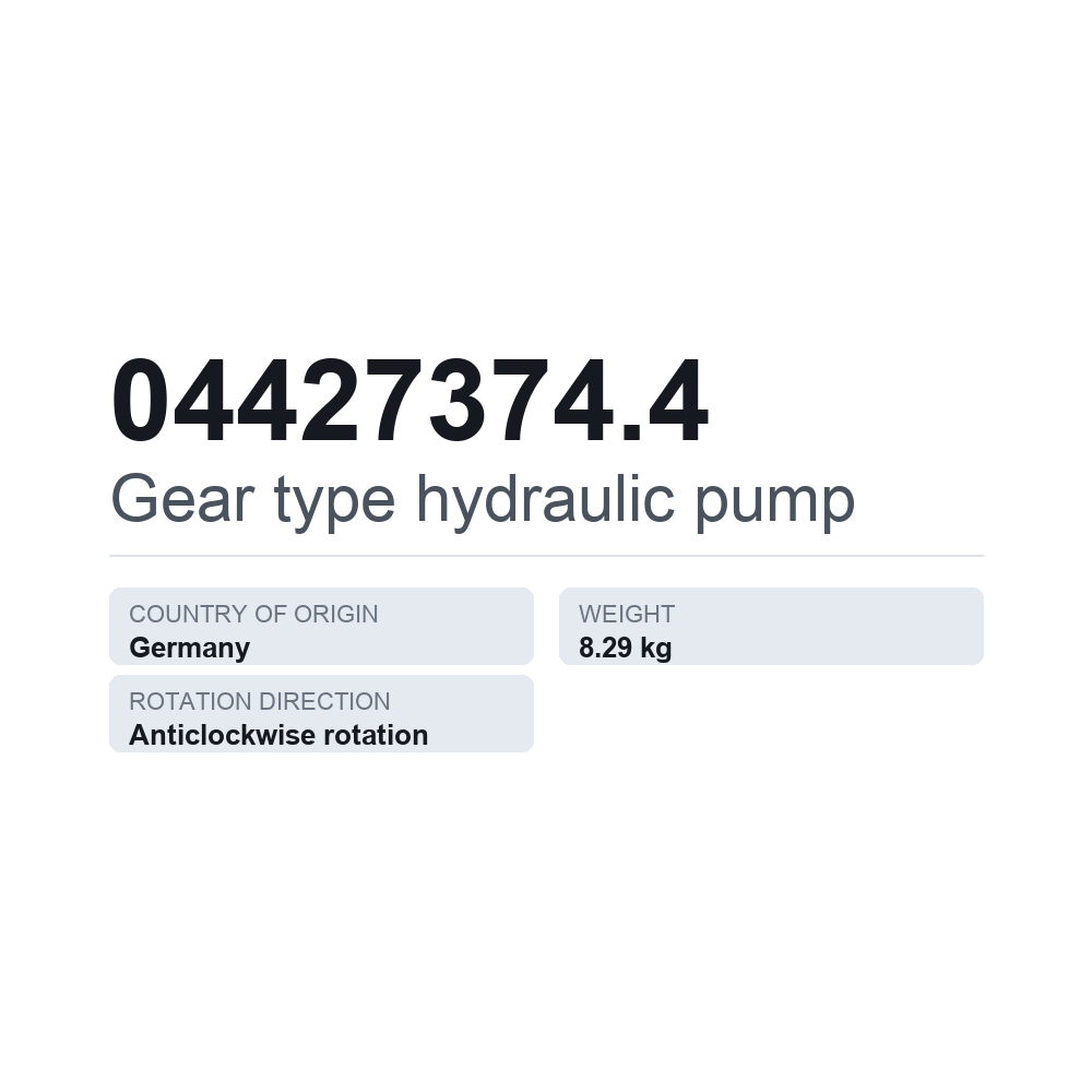 Hydraulische Zahnradpumpe 04427374.4 — technisches Datenblatt