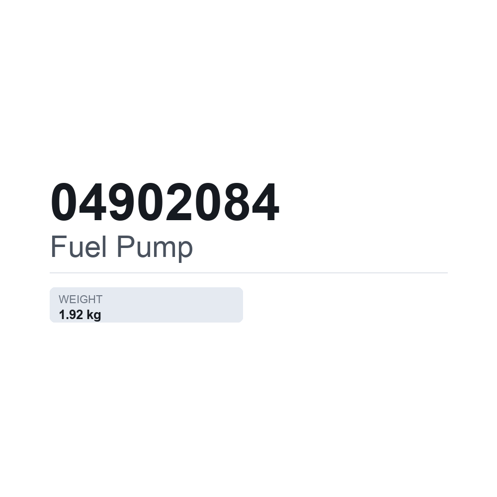 Brændstofpumpe 04902084 — teknisk datablad