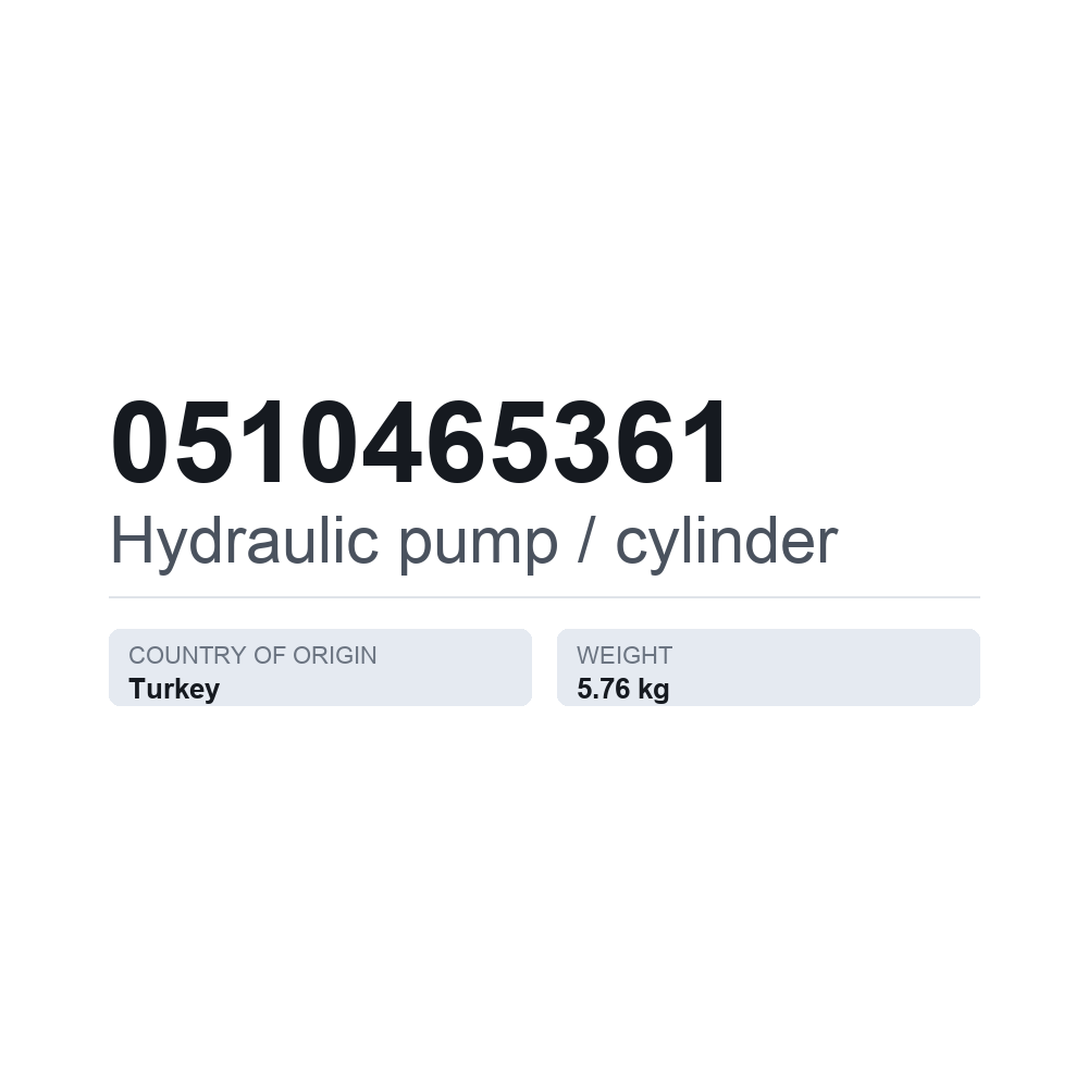 Hydraulikpumpe 0510465361 — teknisk datablad